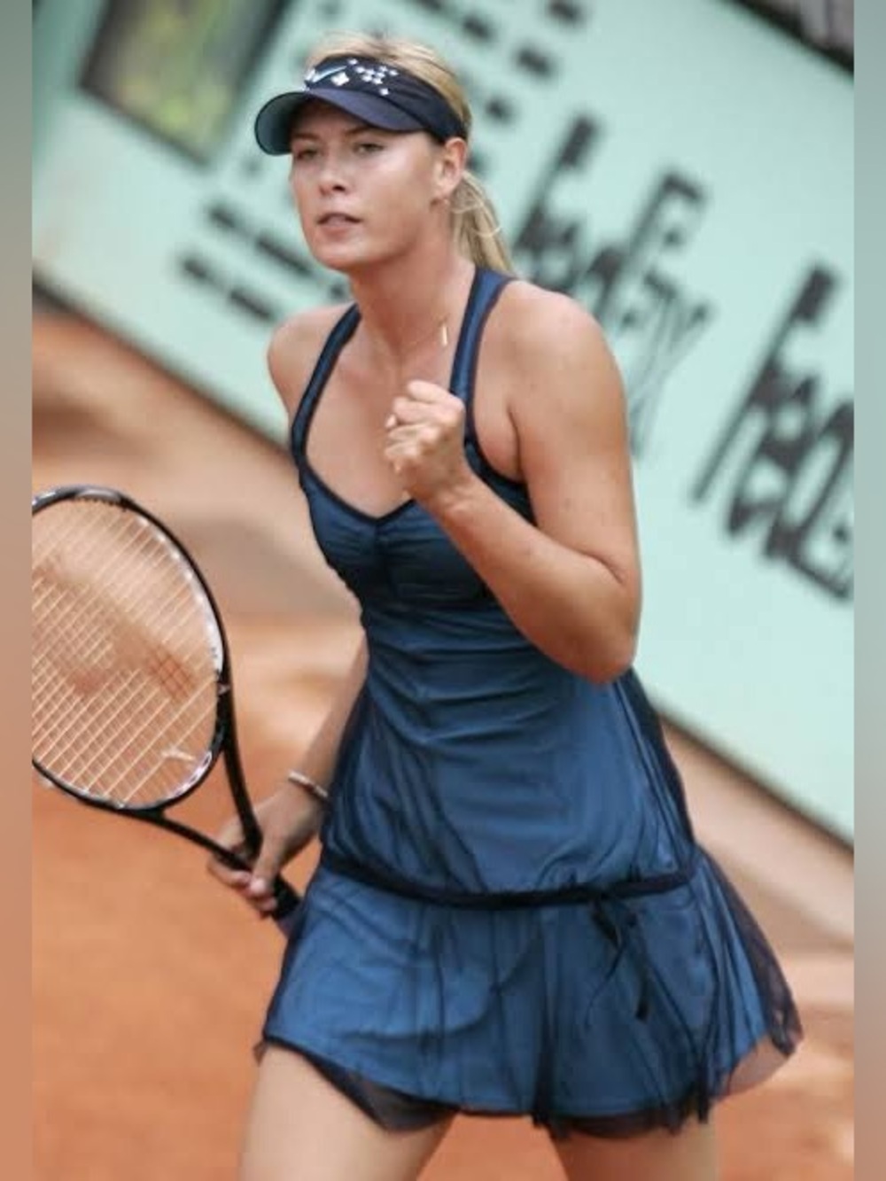 Nike Fit Dry Black Mesh over Blue Tennis Dress